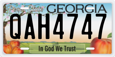 GA license plate QAH4747