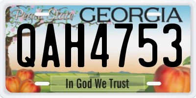 GA license plate QAH4753