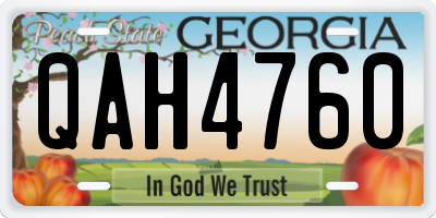 GA license plate QAH4760