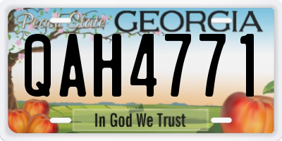 GA license plate QAH4771