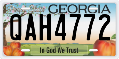 GA license plate QAH4772