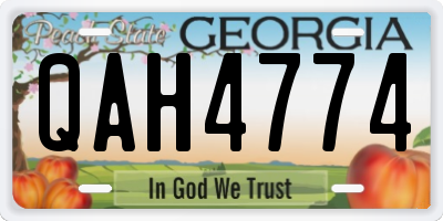 GA license plate QAH4774