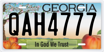 GA license plate QAH4777