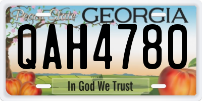 GA license plate QAH4780