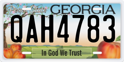 GA license plate QAH4783