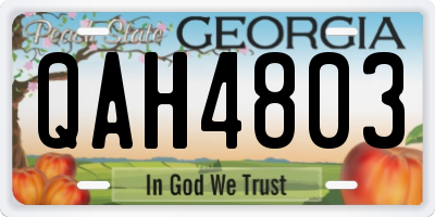 GA license plate QAH4803
