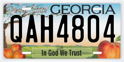 GA license plate QAH4804