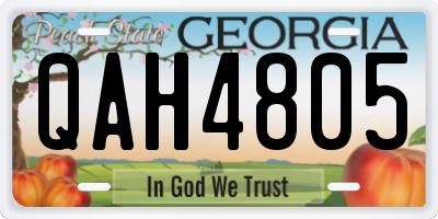 GA license plate QAH4805