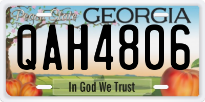 GA license plate QAH4806