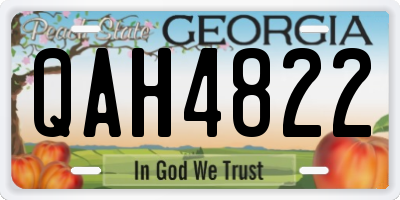 GA license plate QAH4822