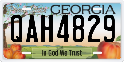 GA license plate QAH4829