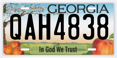 GA license plate QAH4838