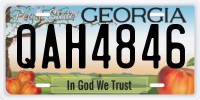 GA license plate QAH4846