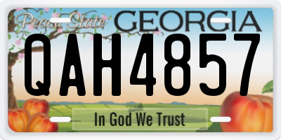 GA license plate QAH4857
