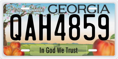 GA license plate QAH4859