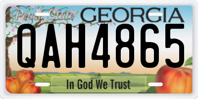 GA license plate QAH4865