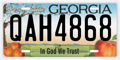GA license plate QAH4868