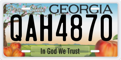 GA license plate QAH4870