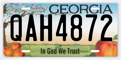 GA license plate QAH4872