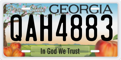 GA license plate QAH4883