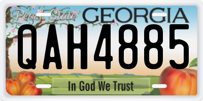 GA license plate QAH4885