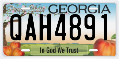 GA license plate QAH4891