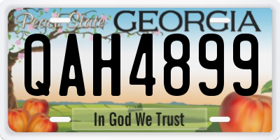 GA license plate QAH4899
