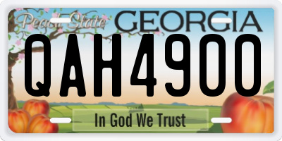 GA license plate QAH4900