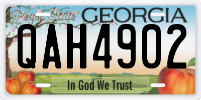 GA license plate QAH4902