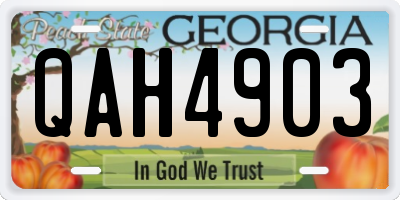 GA license plate QAH4903