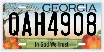 GA license plate QAH4908