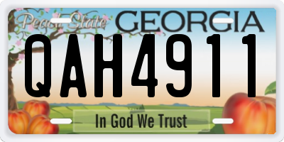 GA license plate QAH4911
