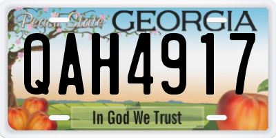 GA license plate QAH4917