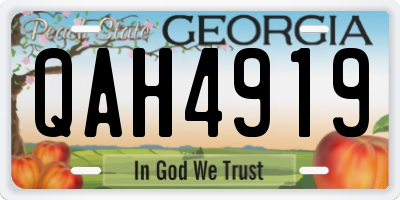 GA license plate QAH4919