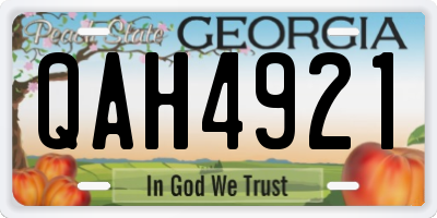 GA license plate QAH4921