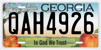 GA license plate QAH4926