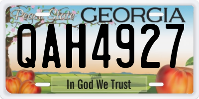 GA license plate QAH4927
