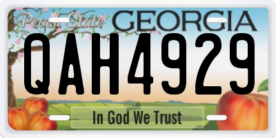GA license plate QAH4929