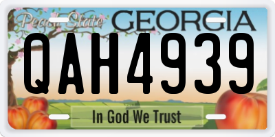 GA license plate QAH4939