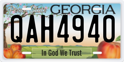 GA license plate QAH4940