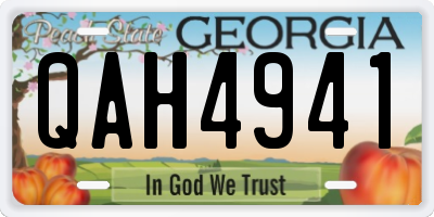 GA license plate QAH4941