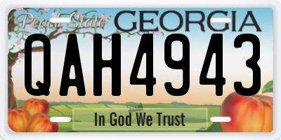 GA license plate QAH4943