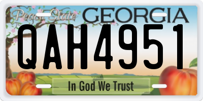 GA license plate QAH4951