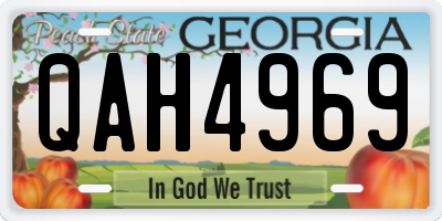 GA license plate QAH4969