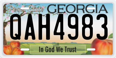 GA license plate QAH4983