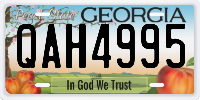 GA license plate QAH4995