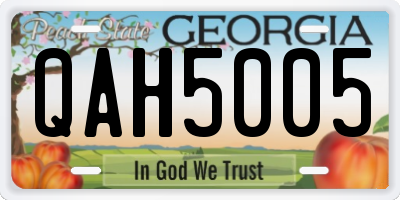 GA license plate QAH5005