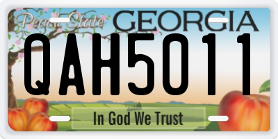 GA license plate QAH5011