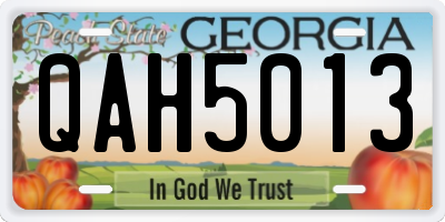 GA license plate QAH5013