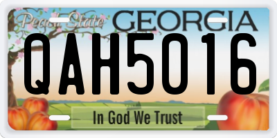 GA license plate QAH5016